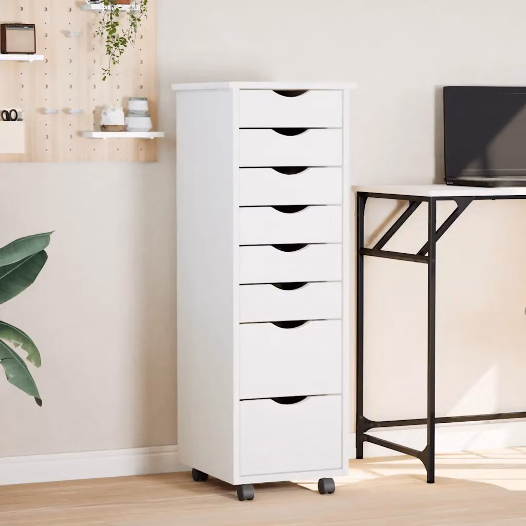 vidaXL Armadietto Rotante MOSS con Cassetti in Legno di Pino Bianco