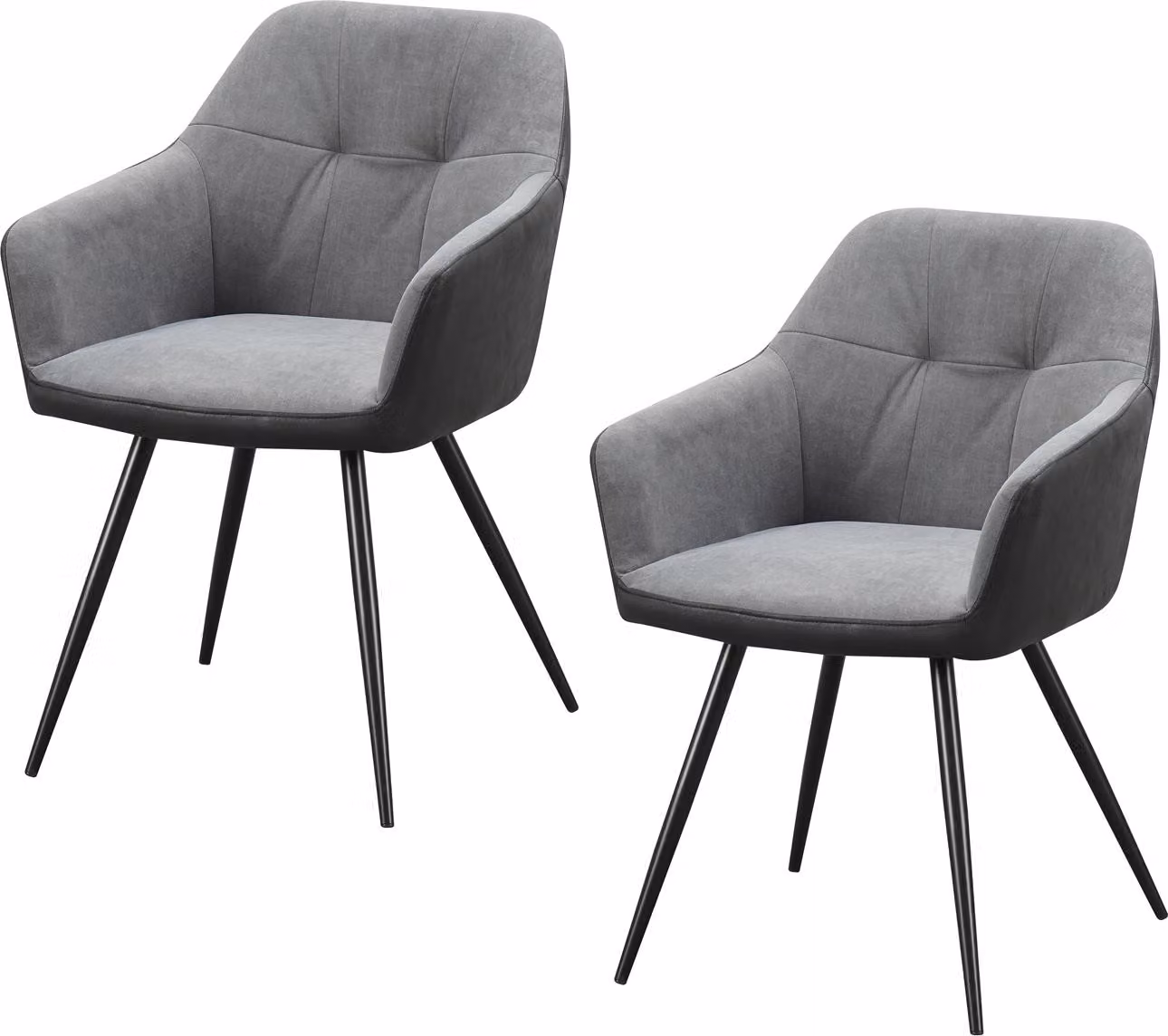 Set di 2 sedie da sala da pranzo antracite/grigio Joschka