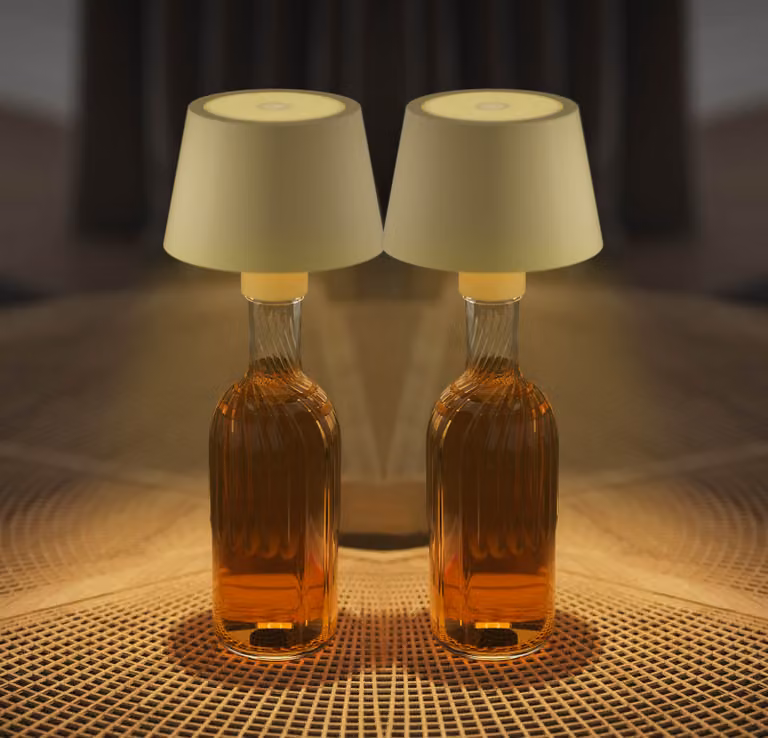 Northpoint set di 2 lampade da tavolo ricaricabili a LED lampada a bottiglia lampada da tavolo con sensore tattile beige