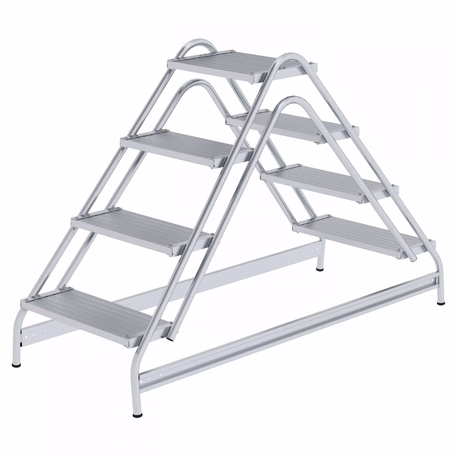 Piattaforma di lavoro in alluminio accessibile da entrambi i lati, 2 x 4 gradini 50061