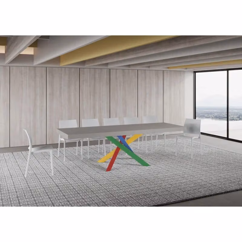 Tavolo allungabile Volantis Premium ITAMOBY con telaio a X in metallo, colore multicolore, L/P: 160/420 x 90 cm – 2