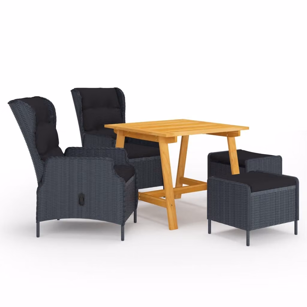 Maison Exclusive - Set da pranzo da giardino 5 pezzi, grigio scuro