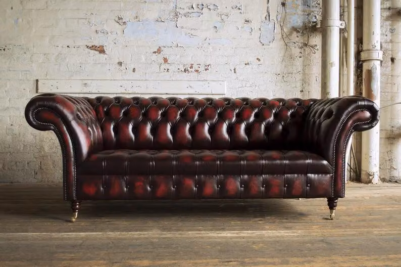 Ledersofa Sofa Couch Garnitur 3 Sitzer Sofas Couchen Chesterfield Leder Polster
