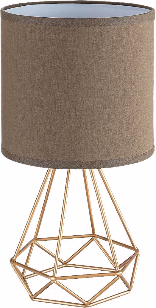 Rabalux 3017 Kinga lampada da tavolo, E14, marrone-oro, rotonda, industriale, ø170mm