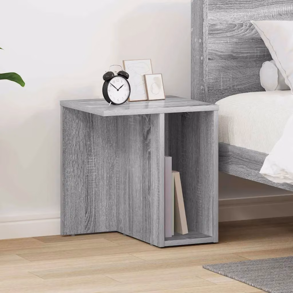 Tavolino moderno vidaXL in legno ingegnerizzato grigio L/P/H: 37 x 32 x 40 cm