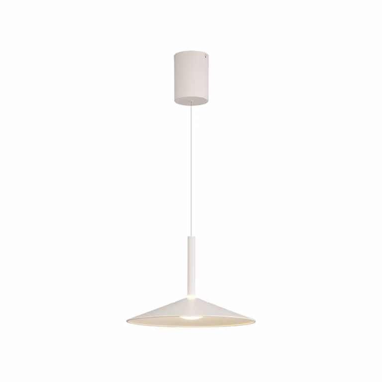 Mantra Iluminación Lampada a sospensione Calice LED, bianco, Ø 32 cm, regolabile in altezza, Bianco / Opale, Cucina, Alluminio