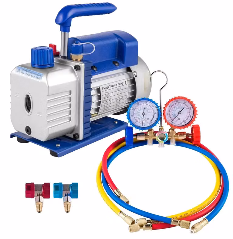 Pompe per vuoto, alta efficienza, design ergonomico, manometro da 1,8 CFM a 1-4 HP