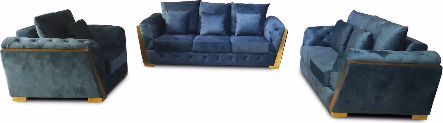 Sofagarnitur Chesterfield Couch Set 3+2+1 Möbel Stoff Sofa Couchen 3tlg.