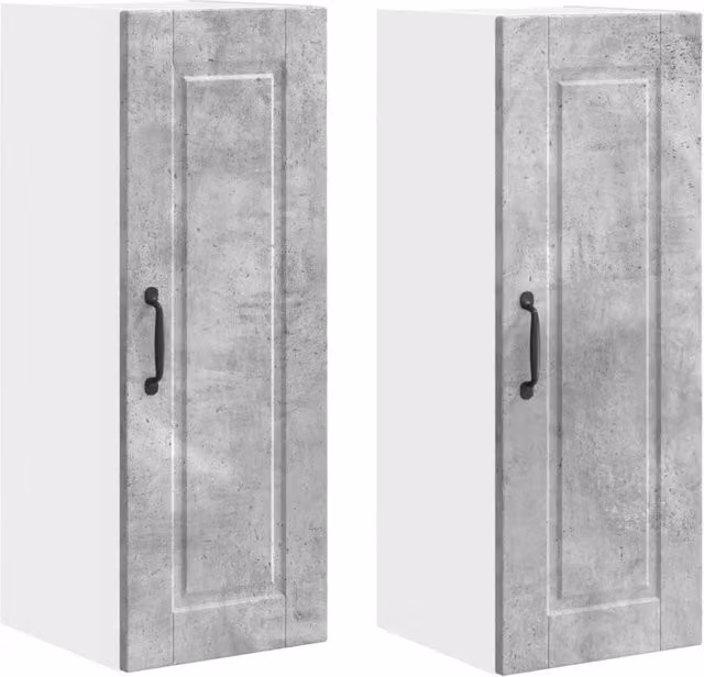 Set di 2 pensili da cucina PORTO DESIGN IN grigio opaco con ante a battente, L/P/H: 30 x 31 x 80 cm