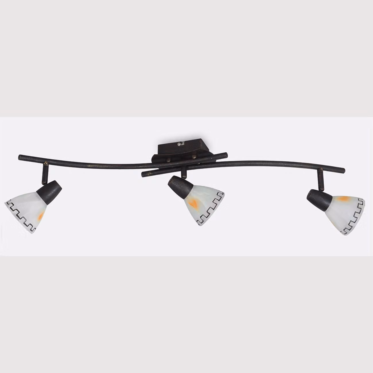 Plafoniera AZTEC 3xE14/40W, marrone/oro/alabastro con decoro L: 740, H: 200, attacco E14, dimmerabile
