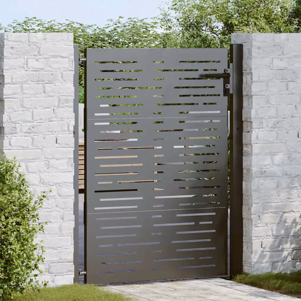 Cancello singolo da giardino vidaXL in acciaio nero L: 110 cm, H: 155 cm – 1