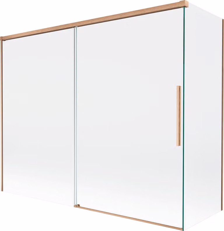 Mexen Rox paratia per vasca da bagno scorrevole a 2 ante 190 + 80 x 150 cm, trasparente, rame spazzolato - 8C9-190-080-65-00