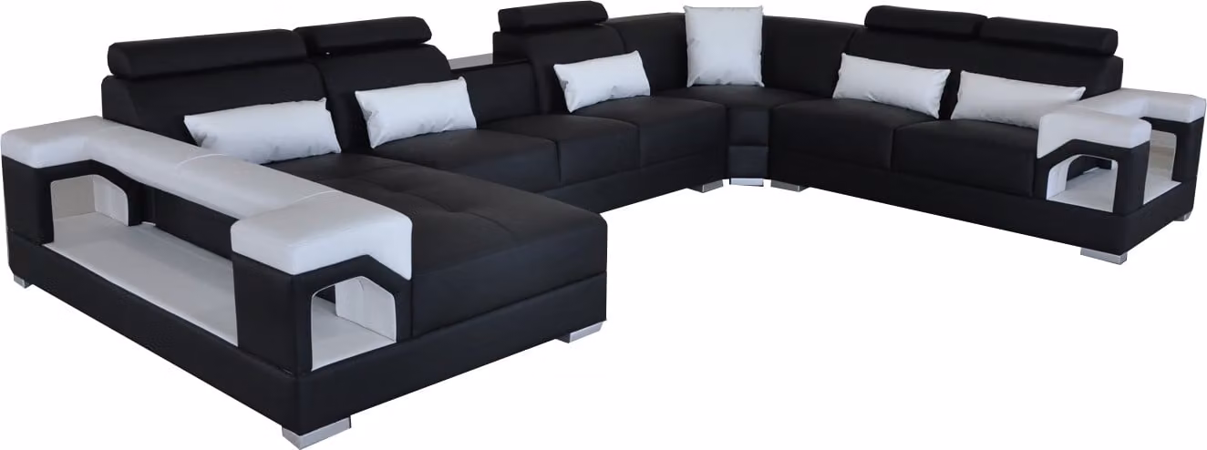 Ledersofa Wohnlandschaft Ecksofa Garnitur Design Modern Sofa U-Form G8010