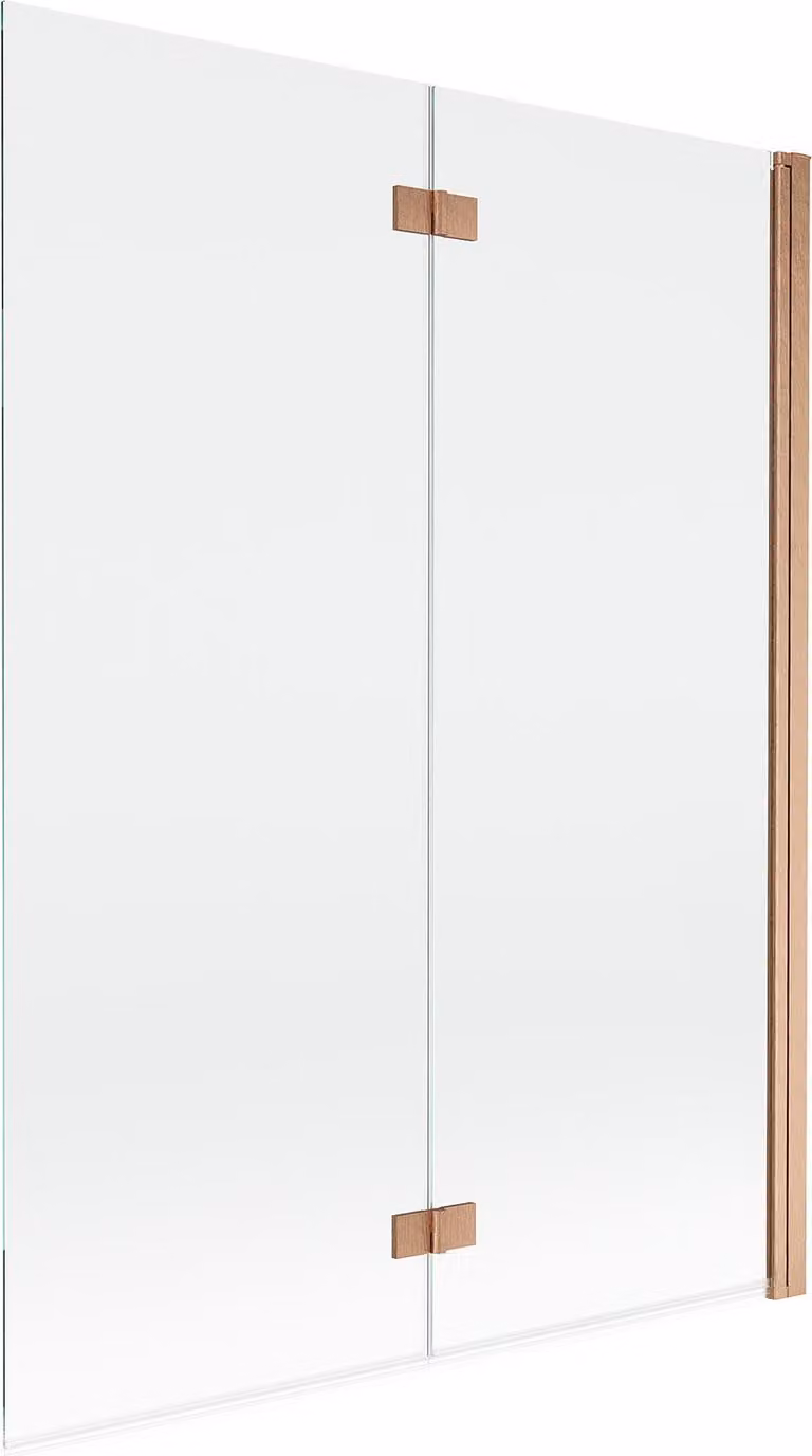 Mexen Mist paratia per vasca da bagno a 2 ante destra 130 x 150 cm, trasparente, rame spazzolato - 8A9-130-002-65-00-P