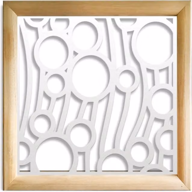 Signorbit BOLLE Moduli Decorativi Geometrici in Legno e PVC, Colore: bianco, L/P/H: 98 x 98 x 98 cm – 1
