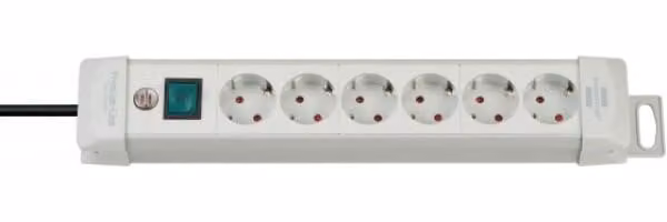 Brennenstuhl Premium-Line: striscia di prese a 6 vie grigio chiaro 3m, 6550016