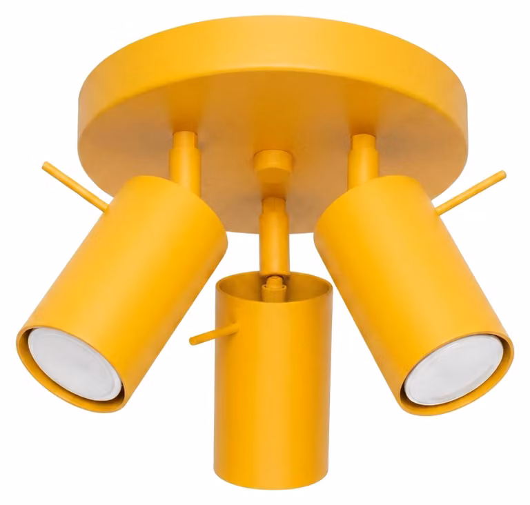 Plafoniera RING 3P gialla 3xGU10 10W in acciaio 14,5x25,7x25,7 cm Sollux Lighting