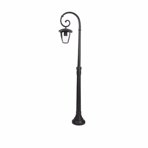 Lanterna da Giardino Illuminazone per Esterni Ip44 Alu Stand per Terrazza Lampada da Terra Nero