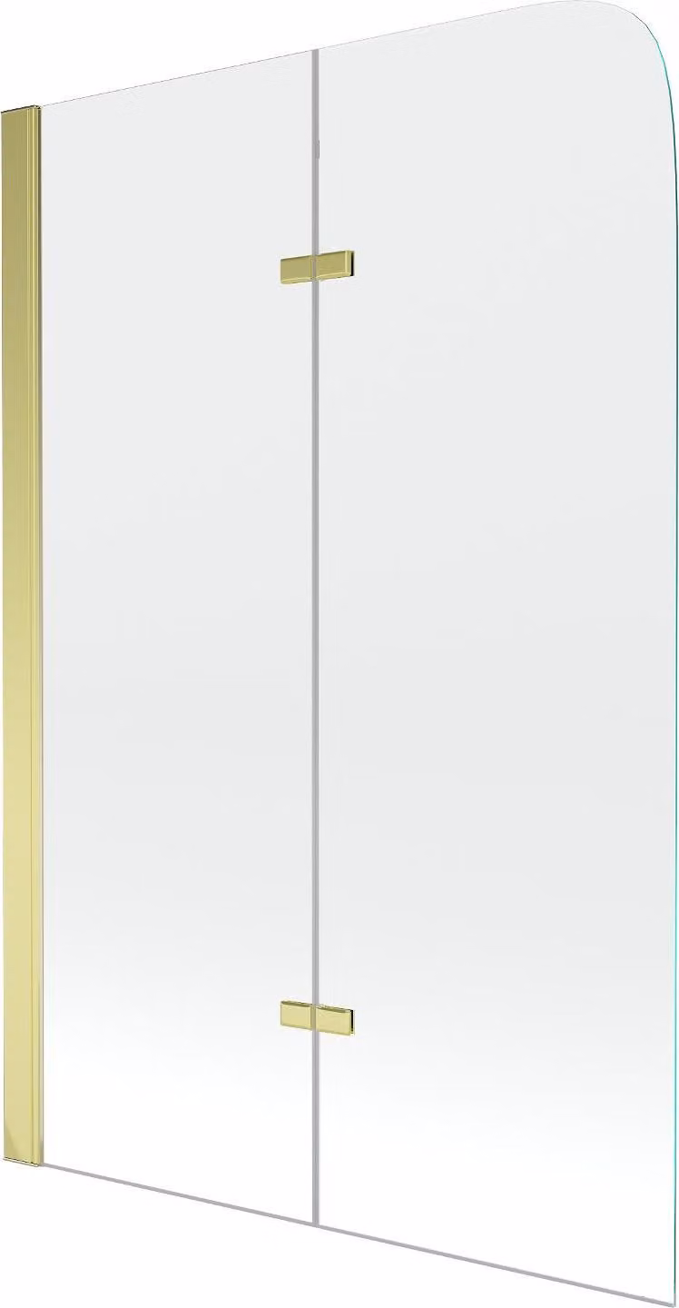 Mexen Felix paratia per vasca 2 ante 80 x 140 cm, trasparente, dorato - 890-080-002-50-00