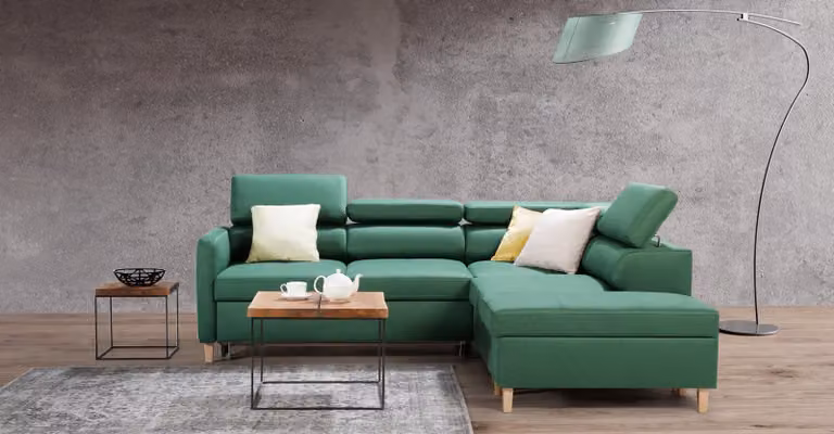 Ecksofa L-Form Bettfunktion Couch Design Polster Textil Eck Modern Garnitur