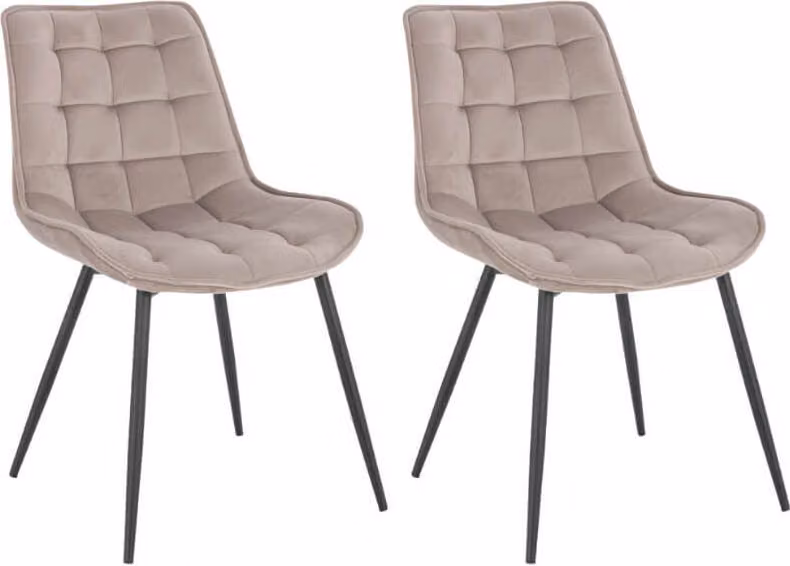 Home Deluxe - Sedia imbottita IKALO set di 2 - colore: marrone chiaro - imbottitura morbida, carico massimo 120 kg I Sedia da cucina Sedie da pranzo Sedie da sala da pranzo
