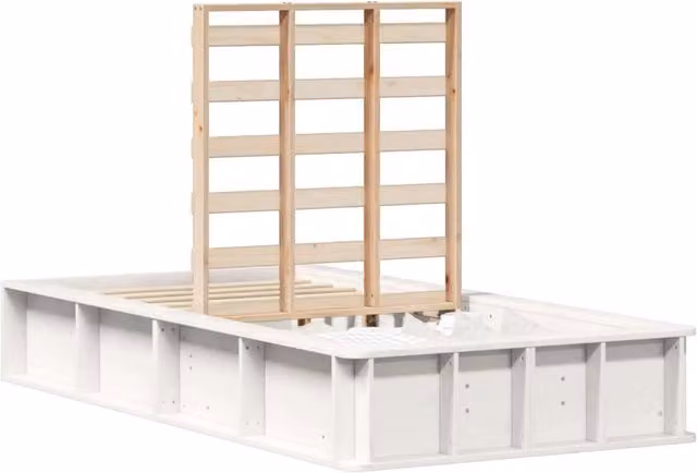 Letto singolo | Letto per adulti | Struttura del letto Bianco 80 x 200 cm Pino massello