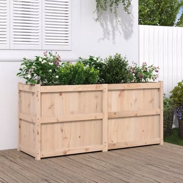 Fioriera da Giardino Design Mania in Legno di Pino Beige L: 150 cm, P: 50 cm, H: 70 cm