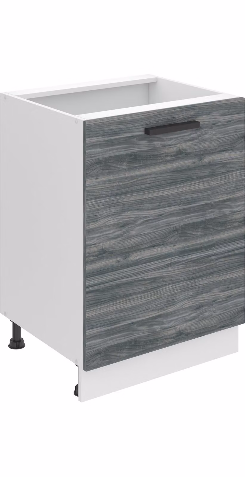 Base da cucina Belini, base da cucina larga 60 cm. Base per cucina SD senza piano di lavoro. Mobile da cucina a 1 anta, Glamour Wood