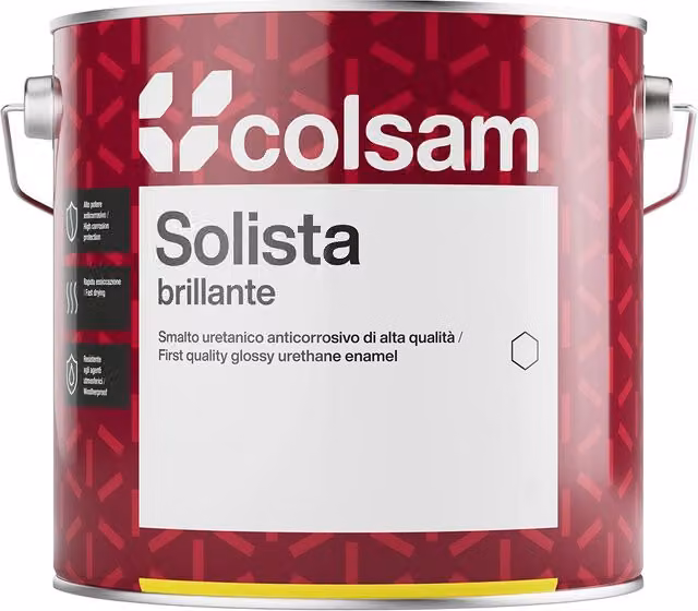 Set di 6 confezioni di Smalto Sintetico Brillante Solista Colorificio Sammarinese, Colore Avorio, 0,75 l ciascuno