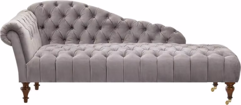 Chaiselongue Klassische Möbel Beige Wohnzimmer Sofa Stoff Chesterfield Textil
