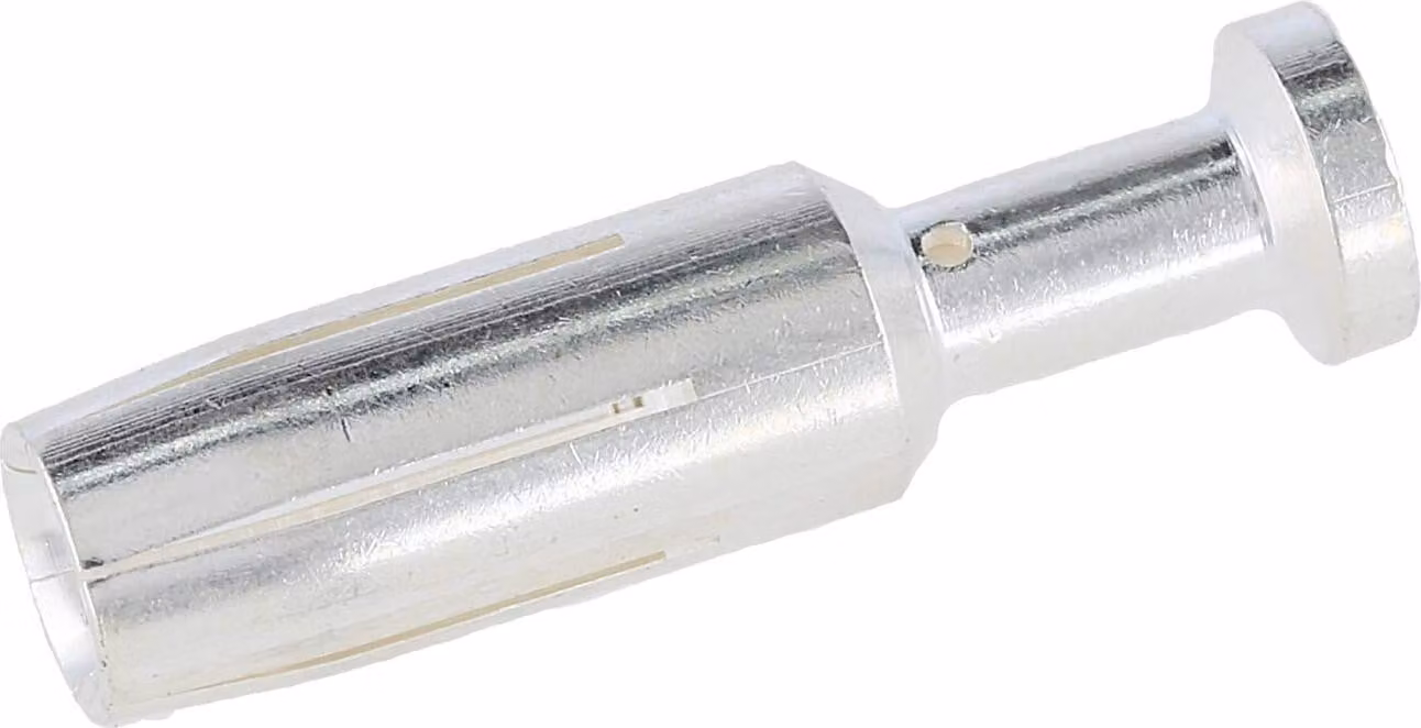 Connettore a crimpare HARTING C-Crimpkontakt, connettore femmina (F), sezione 2,5 mm², AWG14, colore argento, 1 pezzo. Materiale: lega di rame. Quantità: 1 pezzo