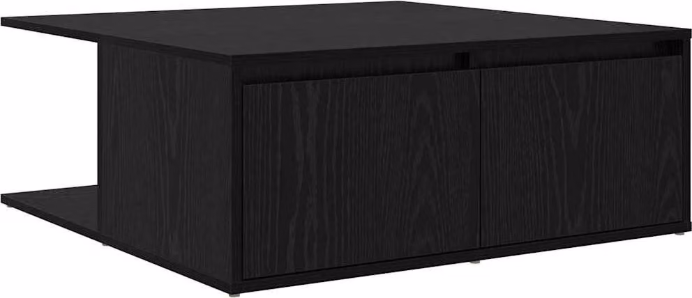 Tavolino da salotto con cassetto Rovere nero 80 x 80 x 31 cm