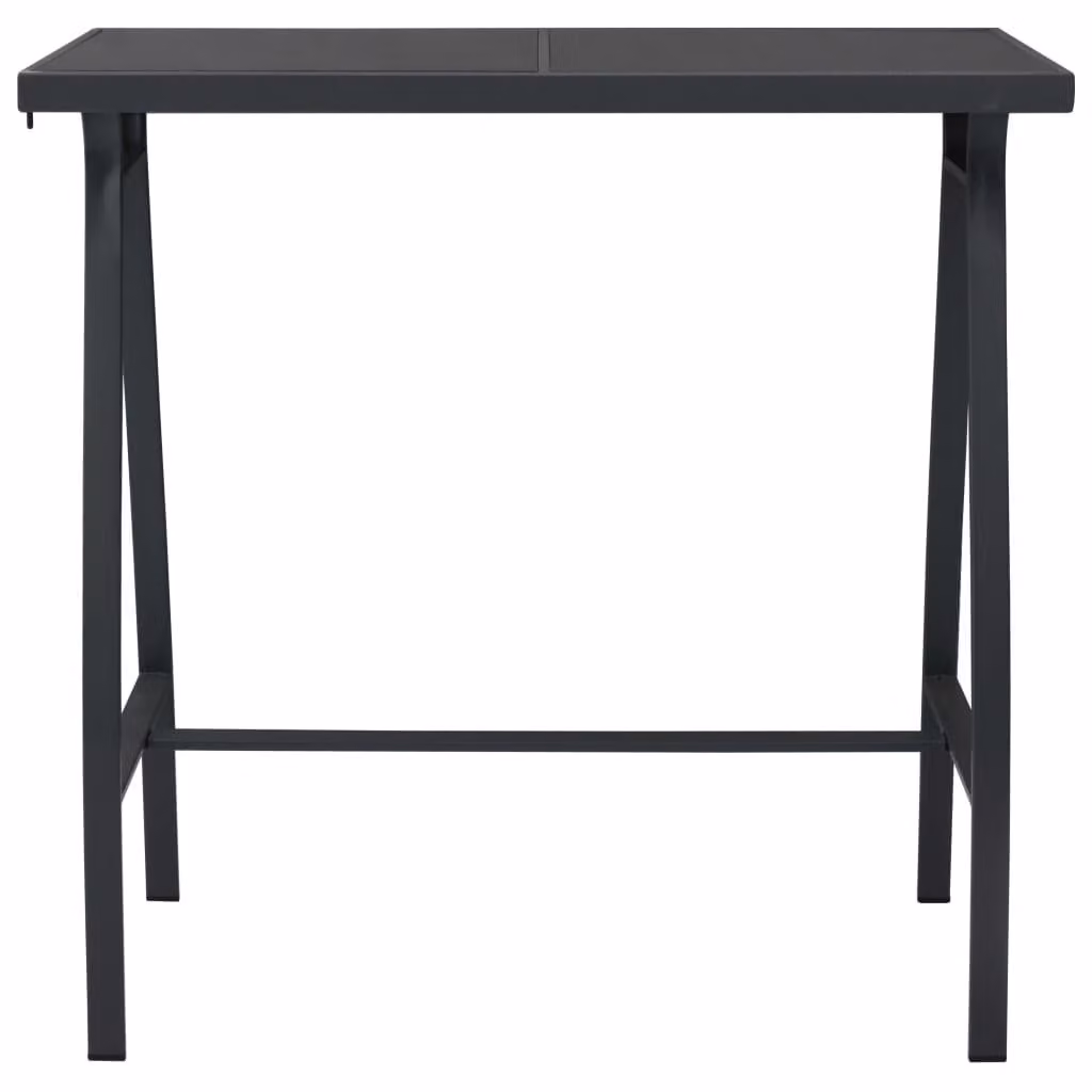 vidaXL Tavolo bar da giardino nero 110x60x110 cm in vetro temperato