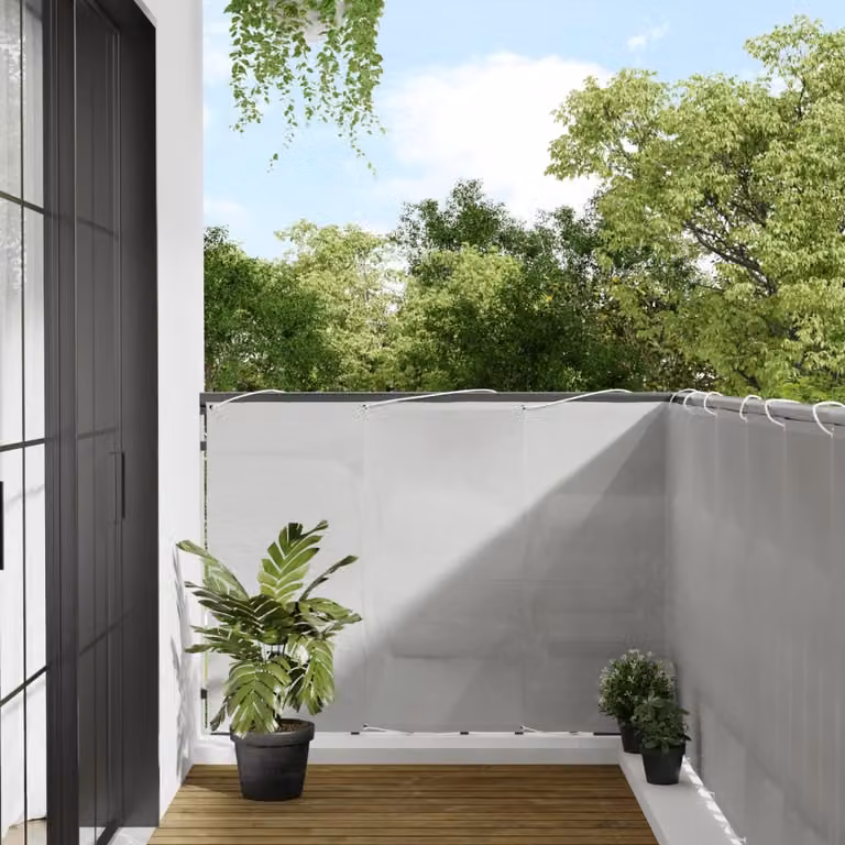 Paravento per balcone vidaXL in poliestere Oxford grigio chiaro L: 700 cm, H: 120 cm