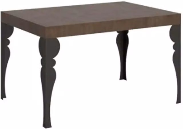 Tavolo allungabile 140/244x90 cm Paxon colore noce gambe antracite