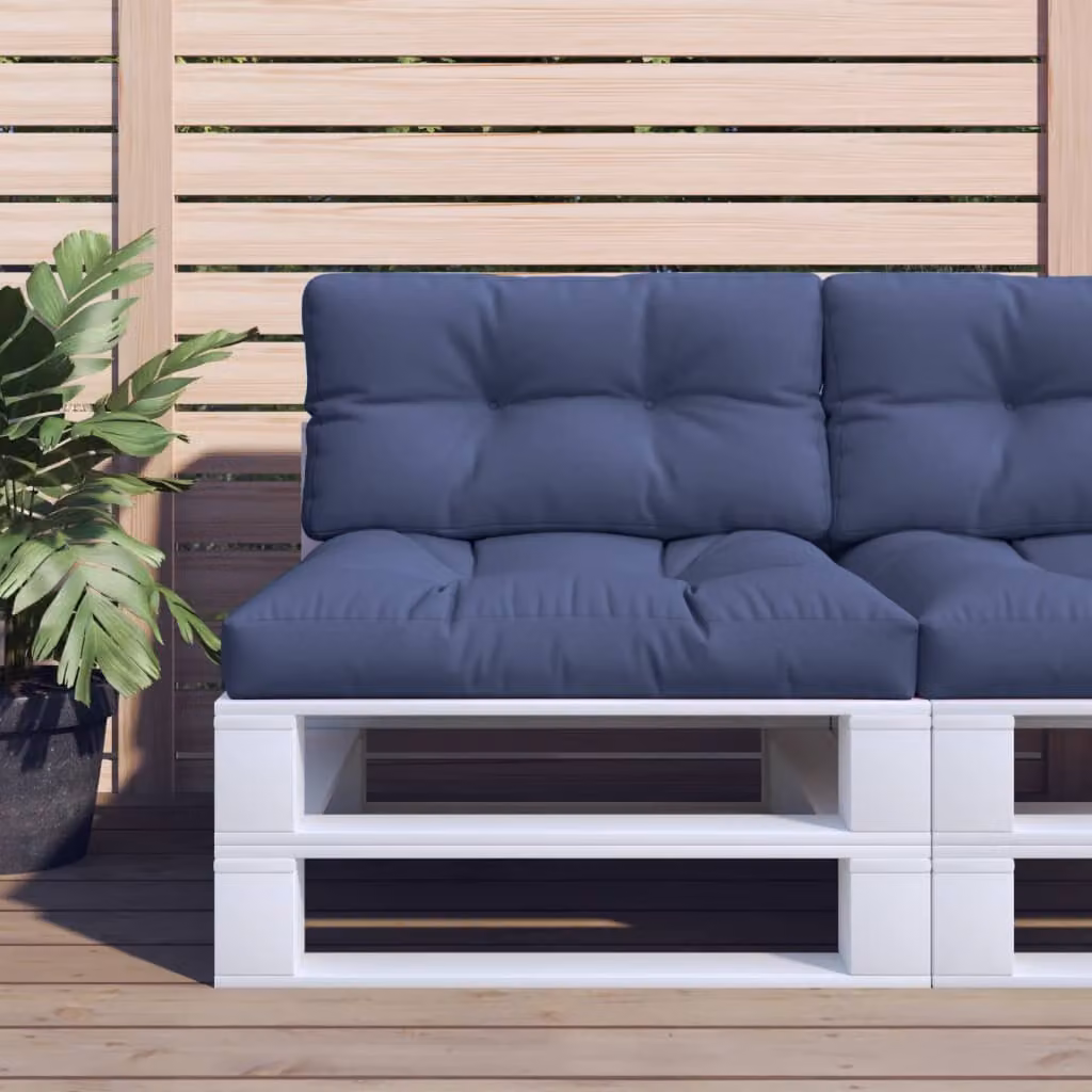 vidaXL Cuscino per Pallet Blu in Tessuto Idrorepellente e Resistente ai Raggi UV L/P/H: 120 x 40 x 12 cm