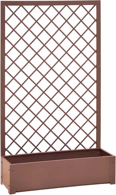 Fioriera con Traliccio con Cornice Verdemax 90x32x150 cm in Metallo Corten