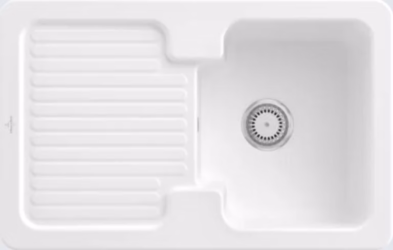 Lavello Villeroy&Boch, lavello da cucina Condor 45 Stone White 800x510 mm, larghezza mobile sottolavello 45 cm