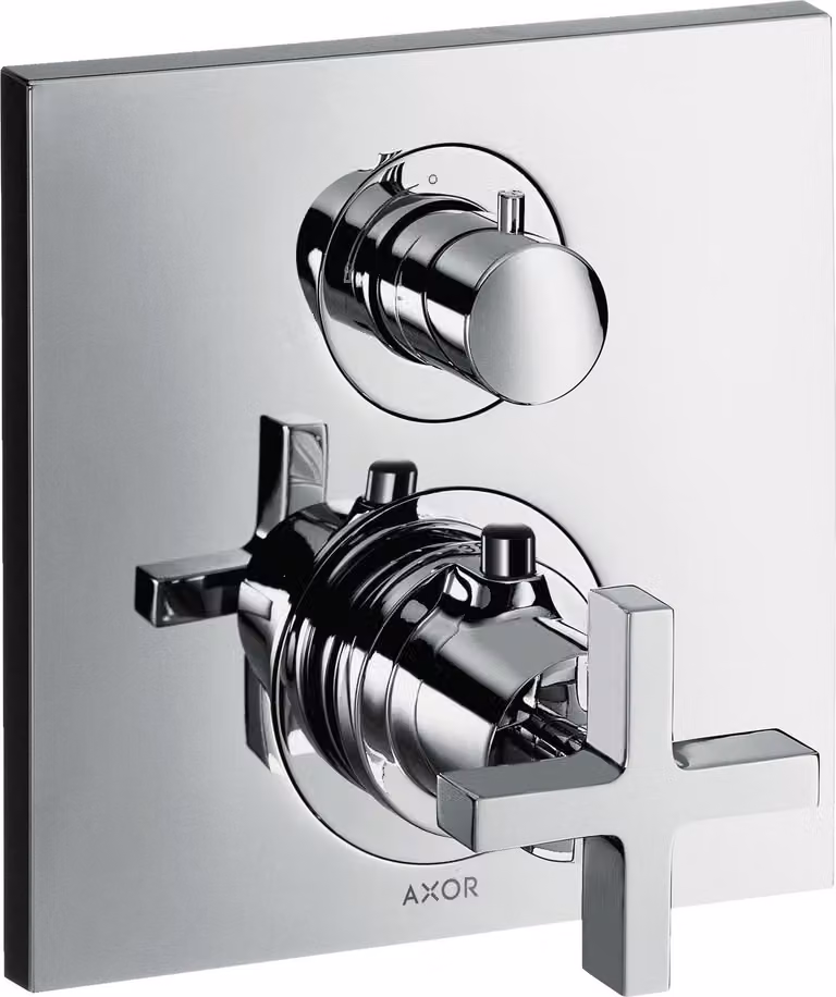 hansgrohe AXOR Citterio Thermostat encastré avec robinet d'arrêt, poignées transversales, 1 consommateur, 39705000, 39705000