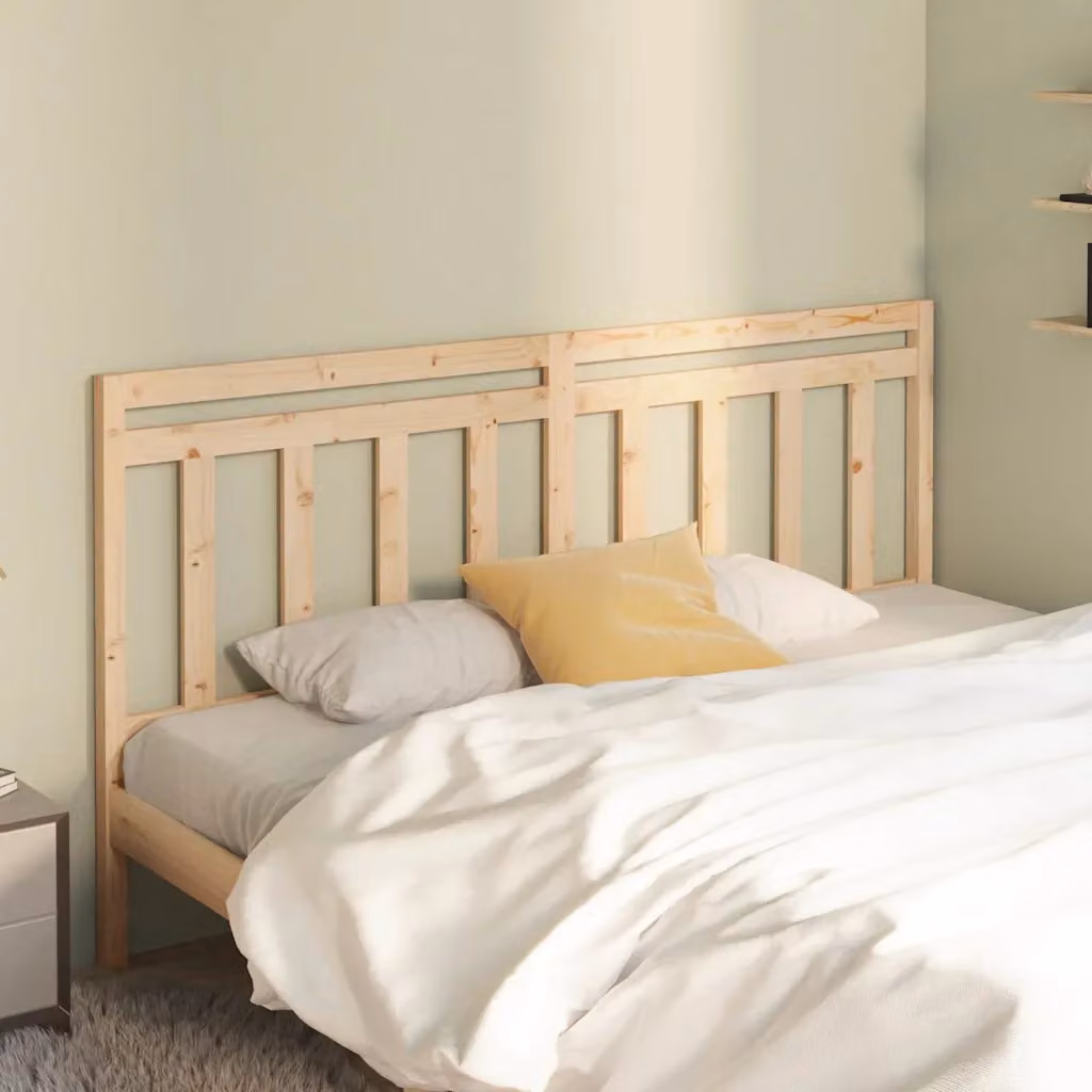 Testiera per letto vidaXL in legno massello di pino naturale stile rustico L: 186 cm, H: 100 cm, P: 4 cm