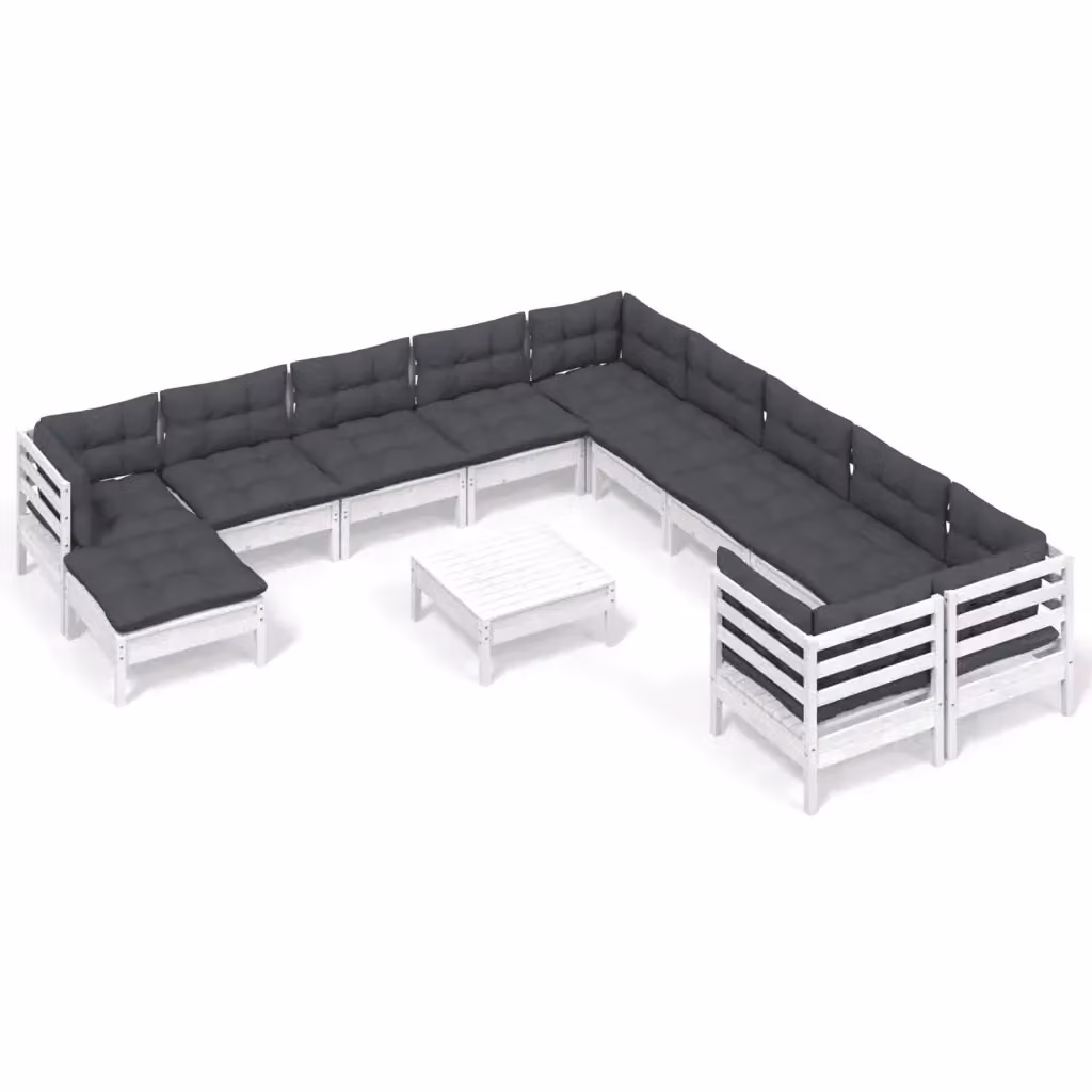 Set di Divani da Giardino a Forma di U vidaXL in Legno di Pino con Cuscini Inclusi – 2