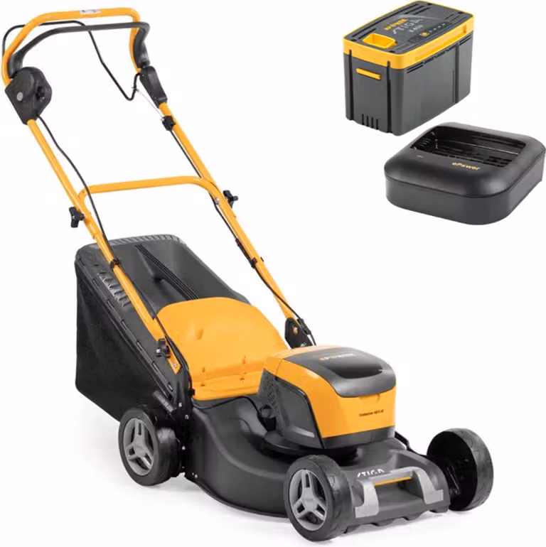 STIGA Collector 48 S AE Kit - tosaerba con batteria da 48 V e 5 Ah, larghezza di taglio 46 cm, cesto da 60 litri, motore brushless, semovente