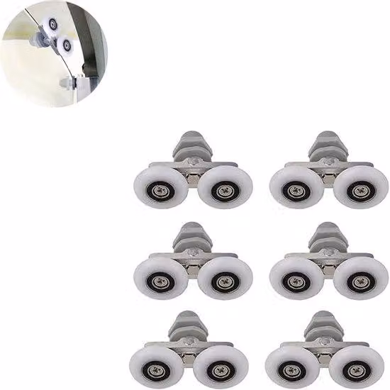 6 ruote per cabina doccia girevole da 25 mm - Albero per rotelle per cabina doccia - Rotelle per cabina doccia - Ruote per cabina doccia - Ruote per cabina doccia - Albero per sistema scorrevole - Ruote per sistema scorrevole per docce - Rotelle per siste