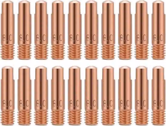 Ugelli in rame, confezione da 20 pezzi, diametro 0,8 mm, compatibili con saldatrici MIG/MAG della serie 15 AK – Accessori