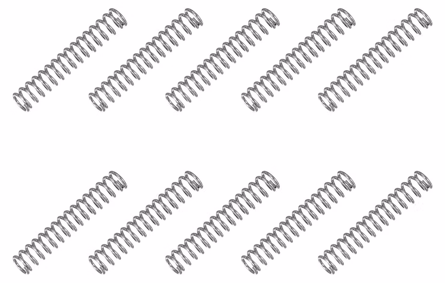 Molle a compression, 10 pezzi, acciaio inossidabile 304, dimensioni 0,5x3,5x20 mm