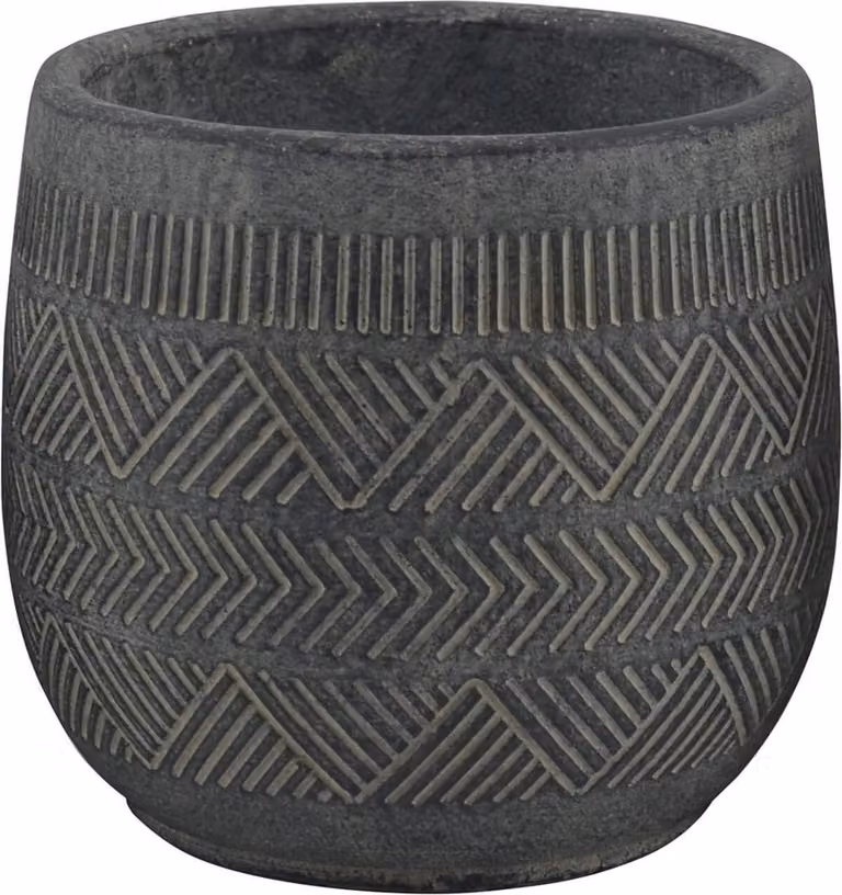 Milani Home - vaso per piante in fibra sintetica, effetto materico antracite, 15,5 x 15,5 x 14 cm, per interno esterno terrazzo e giardino