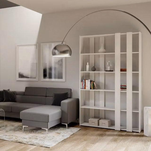 Libreria Moderna 5 Ripiani 120x36x204 cm in nobilitato Bianco