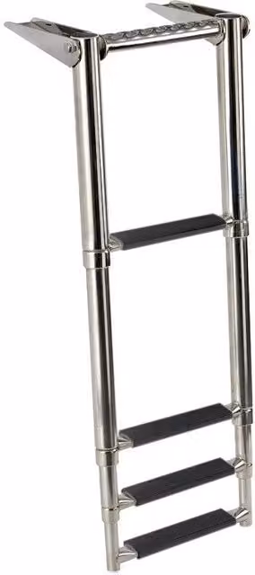 Scaletta telescopica Ebricowill in acciaio inox 316 argento e nero