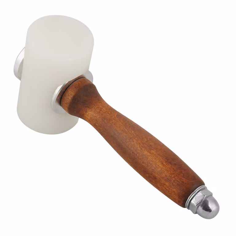 Martello di nylon in pelle a forma di T Martello di legno con manico in pelle per intaglio Strumento di artigianato