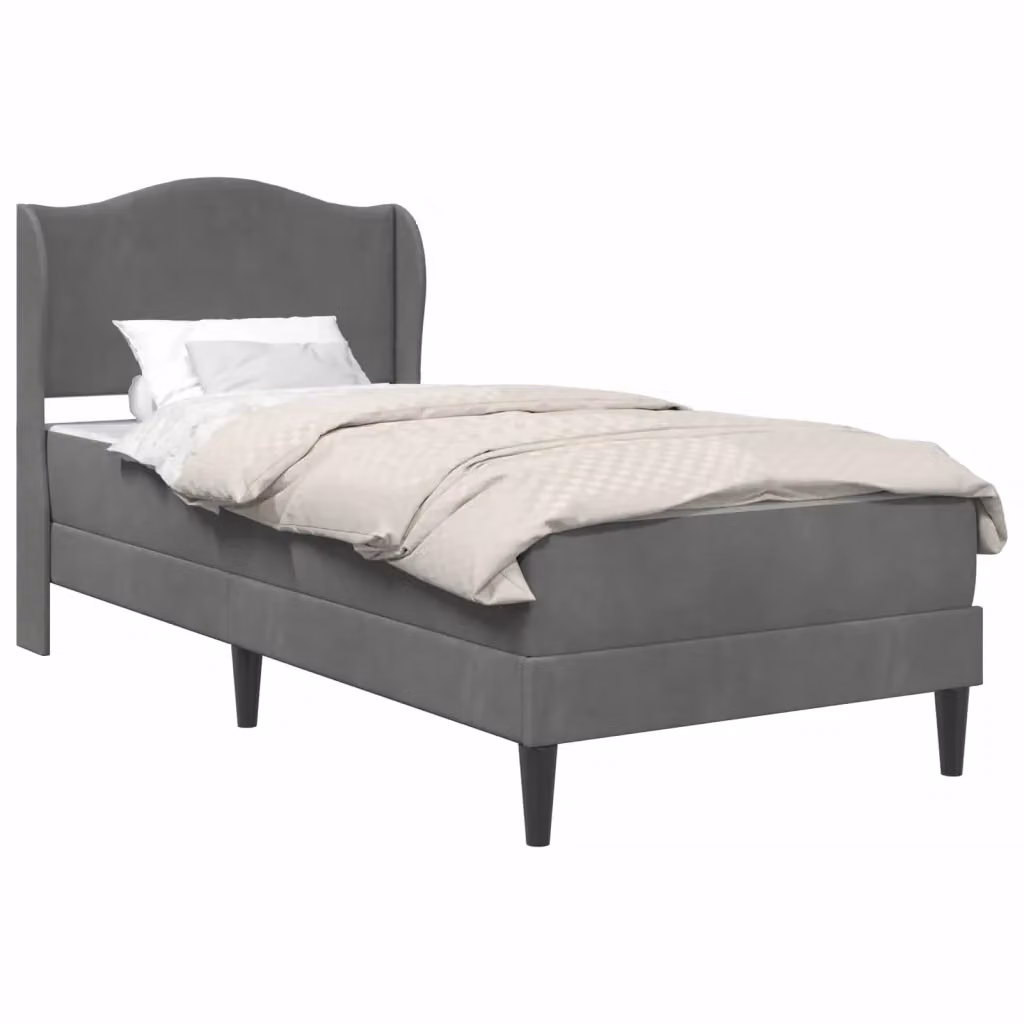 Struttura letto moderna vidaXL in velluto grigio con telaio imbottito L: 80 cm, P: 200 cm, H: 101 cm – 2